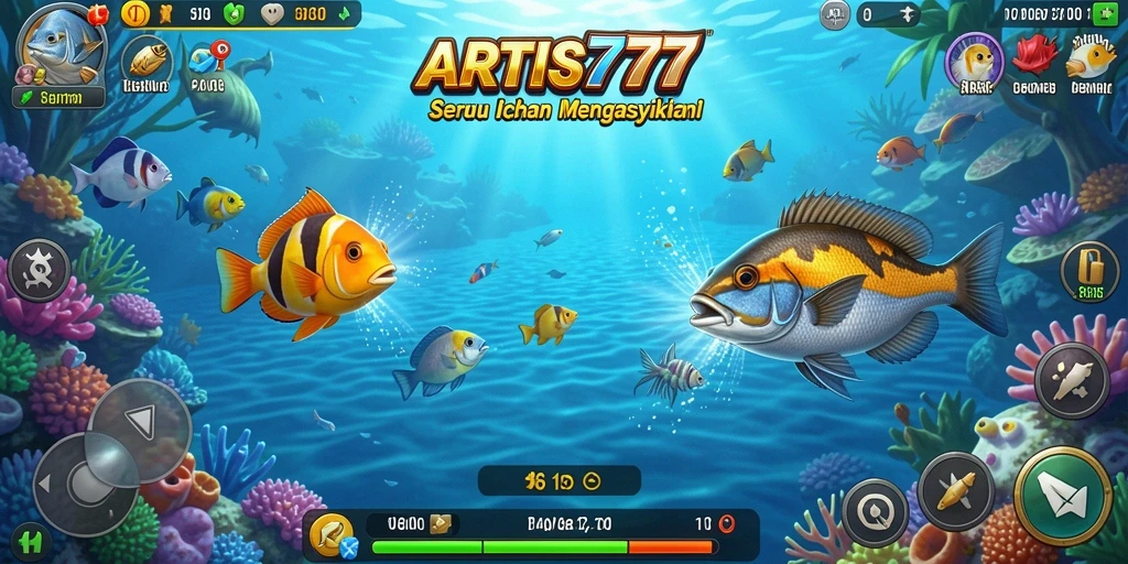 Screenshot menampilkan aksi menembak ikan dalam ARTIS777.