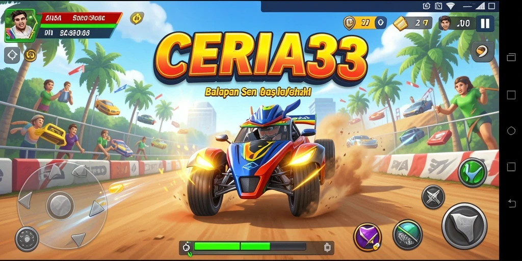Screenshot dari gameplay balapan seru CERIA33.