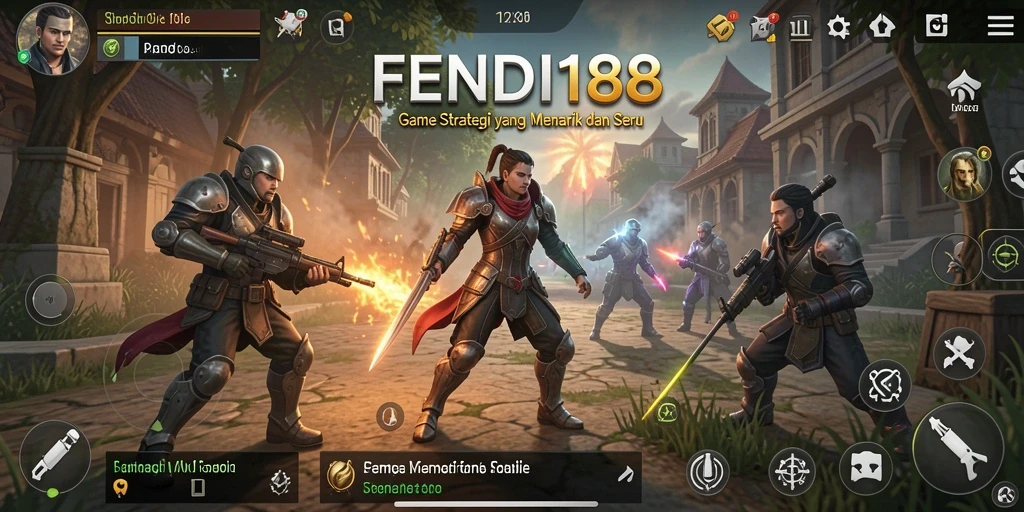 Tampilan gameplay FENDI188 yang menunjukkan pertempuran seru dan taktik yang berbeda.