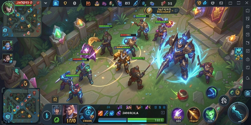 Screenshot gameplay JMTOTO yang menunjukkan aksi seru di arena