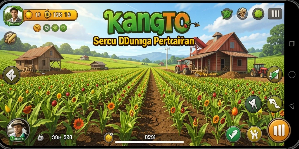 Screenshot KANGTOTO menampilkan aksi bertani yang seru dan interaktif.