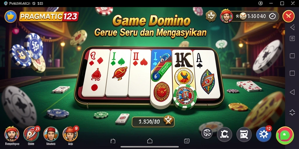 Tampilan gameplay menarik dari PRAGMATIC123 yang menggambarkan keseruan bermain Domino.