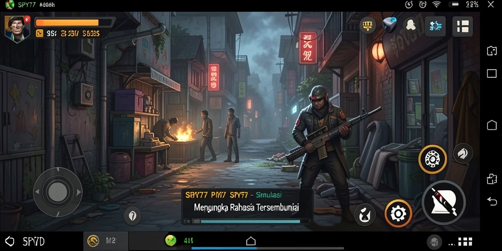 Gameplay SPY77 menampilkan momen dramatis spionase yang mendebarkan.