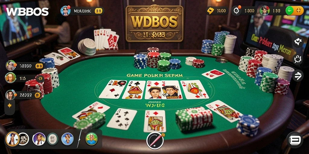 Tampilan gameplay poker yang mendebarkan di WDBOS.